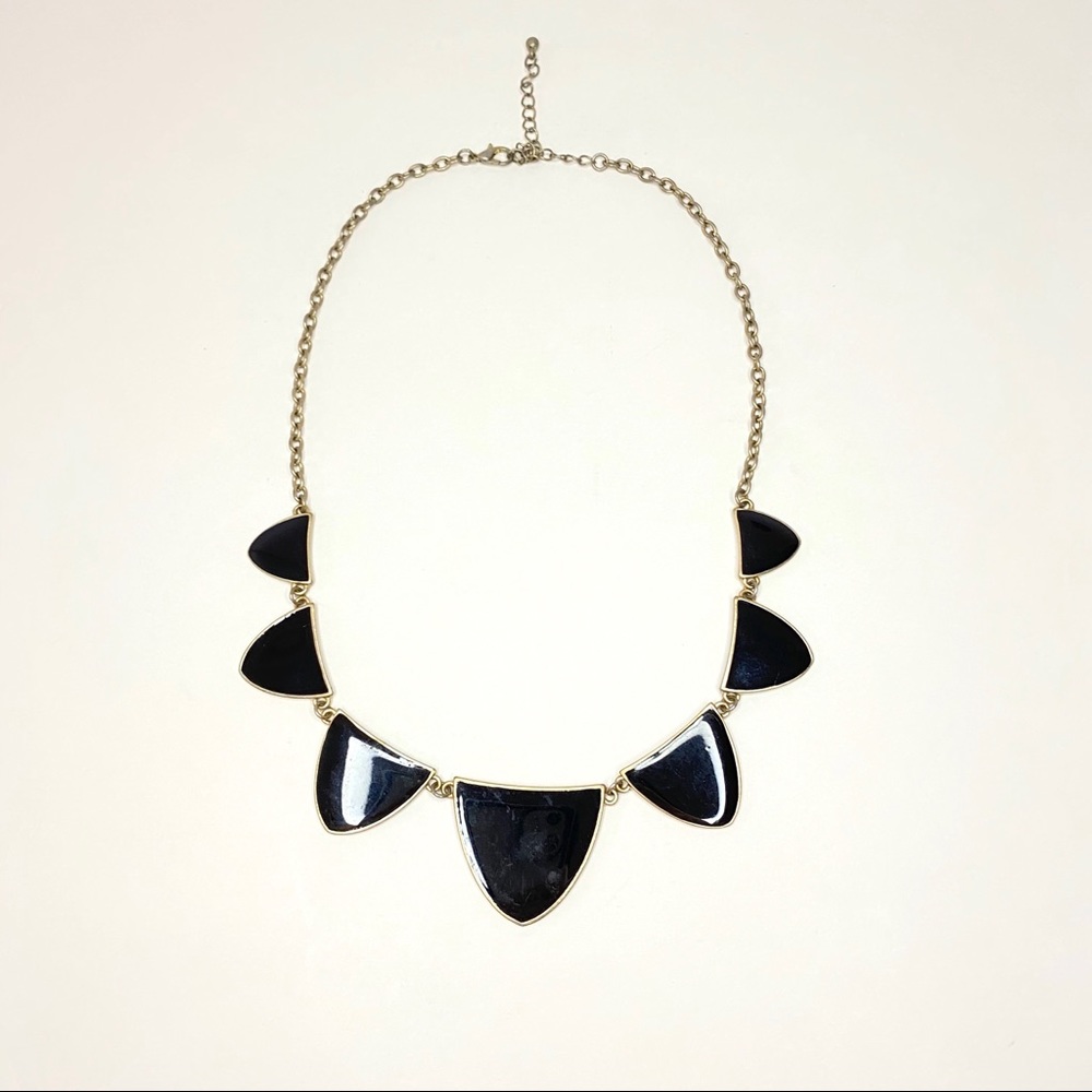 Francesca’s Preppy Black & Gold Statement Necklace